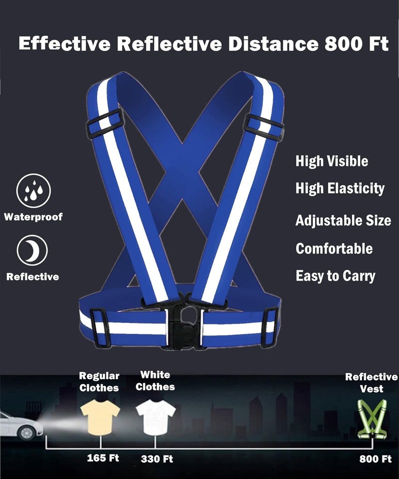 YUNLOVXEE Reflective Strap Safety Vest Gear - 2-10 Pack Adjustable High Visible Reflective Running Gear for Women Men Night - Image 2